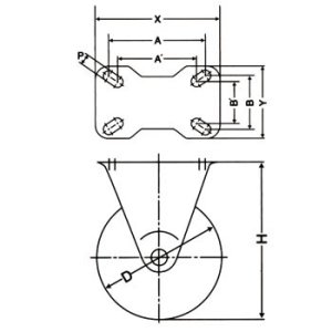 SKH-150MHC 固定車 キャスタ－ SKH150MHC ナンシン(nansin) 【送料無料